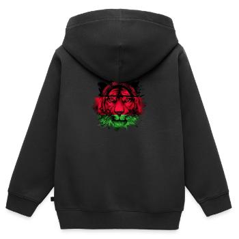 Malawi - Sweat Premium à capuche zippé enfant bio - noir - Dos - AI Model Kid Male (0cm)
