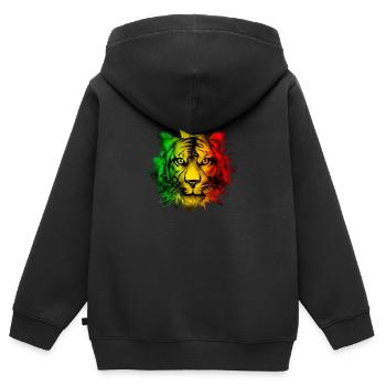 Mali - Kids Premium Organic Zip-up Hoodie - black - Back - AI Model Kid Male (0cm)