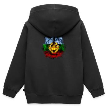 Mapuche - Kinder Premium Organic Zip Hoodie - Schwarz - Hinten - AI Model Kid Male (0cm)