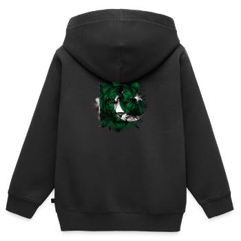 Pakistan - Kinder Premium Organic Zip Hoodie - Schwarz - Hinten - AI Model Kid Male (0cm)