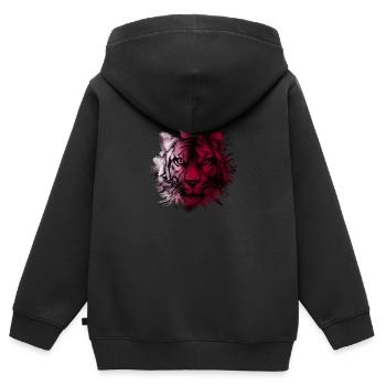Qatar - Sweat Premium à capuche zippé enfant bio - noir - Dos - AI Model Kid Male (0cm)