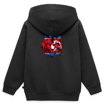 Corée du Nord - Sweat Premium à capuche zippé enfant bio - noir - Dos - AI Model Kid Male (0cm)