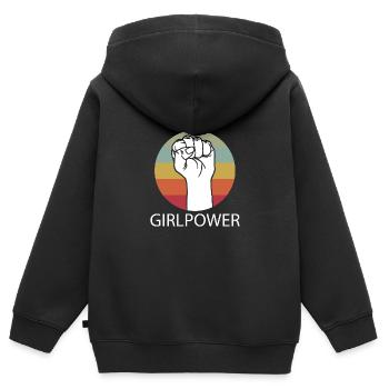 Gleichberechtigung Frauenpower vintage Motiv - Kinder Premium Organic Zip Hoodie - Schwarz - Hinten - AI Model Kid Male (0cm)