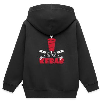 kebab chef cuisine restaurant kebab to personalized - Kids Premium Organic Zip-up Hoodie - black - Back - AI Model Kid Male (0cm)