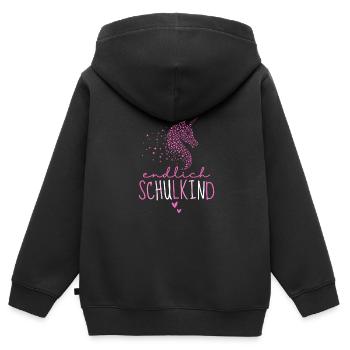Schulkind 2024 Einhorn 1. Klasse Herz Einschulung - Kinder Premium Organic Zip Hoodie - Schwarz - Hinten - AI Model Kid Male (0cm)