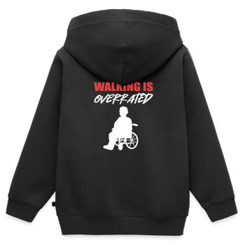 Rollstuhl - Kinder Premium Organic Zip Hoodie - Schwarz - Hinten - AI Model Kid Male (0cm)