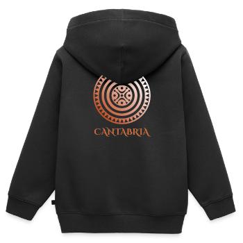 ESTELA CANTABRA BRONZE M2 - Kids Premium Organic Zip-up Hoodie - black - Back - AI Model Kid Male (0cm)