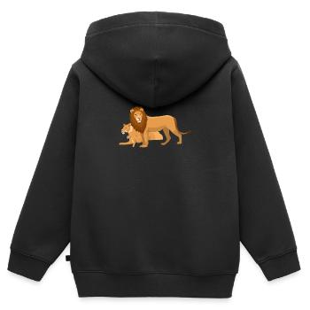 lion loewe cat katze africa afrika sphinx95 - Kinder Premium Organic Zip Hoodie - Schwarz - Hinten - AI Model Kid Male (0cm)