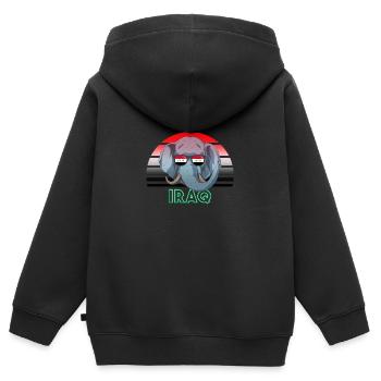 Iraq - Kids Premium Organic Zip-up Hoodie - black - Back - AI Model Kid Male (0cm)