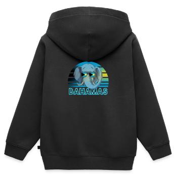 Bahamas - Kinder Premium Organic Zip Hoodie - Schwarz - Hinten - AI Model Kid Male (0cm)
