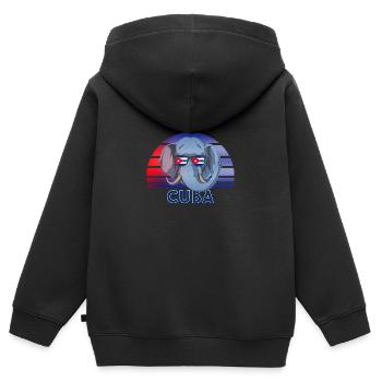 Cuba - Sweat Premium à capuche zippé enfant bio - noir - Dos - AI Model Kid Male (0cm)