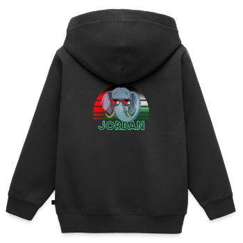 Jordan - Kids Premium Organic Zip-up Hoodie - black - Back - AI Model Kid Male (0cm)