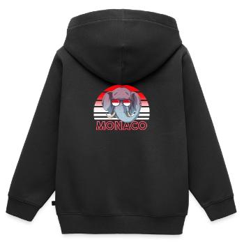 Monaco - Kids Premium Organic Zip-up Hoodie - black - Back - AI Model Kid Male (0cm)
