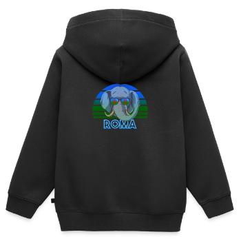 Roma - Kids Premium Organic Zip-up Hoodie - black - Back - AI Model Kid Male (0cm)