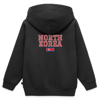 Corée du Nord - Sweat Premium à capuche zippé enfant bio - noir - Dos - AI Model Kid Male (0cm)