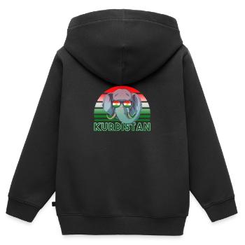 Kurdistan - Kinder Premium Organic Zip Hoodie - Schwarz - Hinten - AI Model Kid Male (0cm)