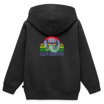Maurice - Sweat Premium à capuche zippé enfant bio - noir - Dos - AI Model Kid Male (0cm)