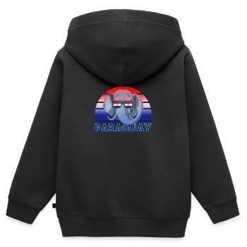 Paraguay - Sweat Premium à capuche zippé enfant bio - noir - Dos - AI Model Kid Male (0cm)
