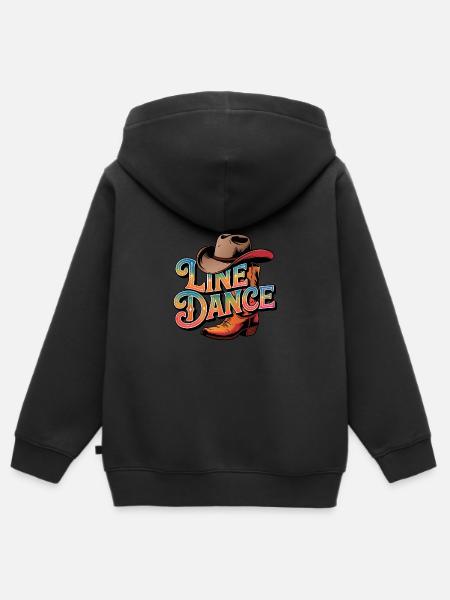 Line Dance mein Hobby - meine Passion - Kinder Premium Organic Zip Hoodie - Schwarz
