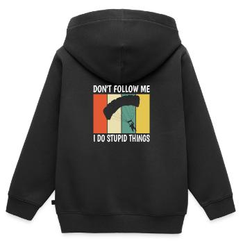 Fallschirm - Kinder Premium Organic Zip Hoodie - Schwarz - Hinten - AI Model Kid Male (0cm)