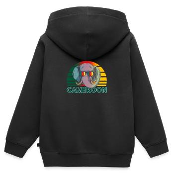 Cameroon - Kids Premium Organic Zip-up Hoodie - black - Back - AI Model Kid Male (0cm)