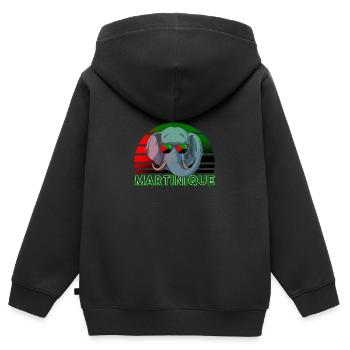 Martinique - Kinder Premium Organic Zip Hoodie - Schwarz - Hinten - AI Model Kid Male (0cm)