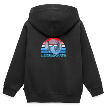 Luxemburg - Kinder Premium Organic Zip Hoodie - Schwarz - Hinten - AI Model Kid Male (0cm)