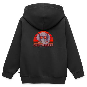 Montenegro - Kinder Premium Organic Zip Hoodie - Schwarz - Hinten - AI Model Kid Male (0cm)
