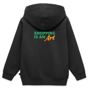Shopping is an art - Kinder Premium Organic Zip Hoodie - Schwarz - Hinten - AI Model Kid Male (0cm)