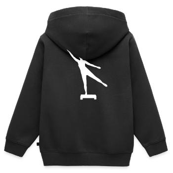 Fitnesstraining Aerobic Aerobic Aerobic Fitness - Kinder Premium Organic Zip Hoodie - Schwarz - Hinten - AI Model Kid Male (0cm)