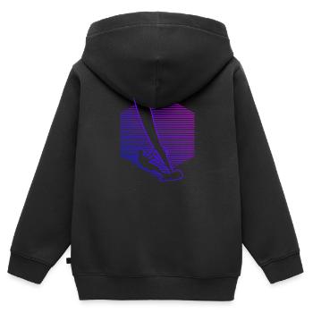Windsurf Windsurf Windsurfer Hommes Surf Surfer - Sweat Premium à capuche zippé enfant bio - noir - Dos - AI Model Kid Male (0cm)