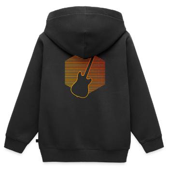 Guitariste Guitariste Guitariste Guitare Femmes - Sweat Premium à capuche zippé enfant bio - noir - Dos - AI Model Kid Male (0cm)