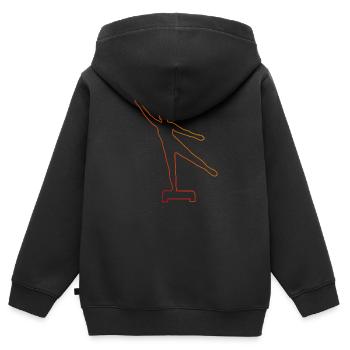 Entraînement en force Aérobic Fitness Gymnastique physique - Sweat Premium à capuche zippé enfant bio - noir - Dos - AI Model Kid Male (0cm)