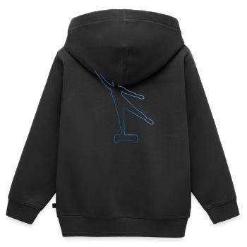 Entraînement aérobique Fitness Aérobic - Sweat Premium à capuche zippé enfant bio - noir - Dos - AI Model Kid Male (0cm)