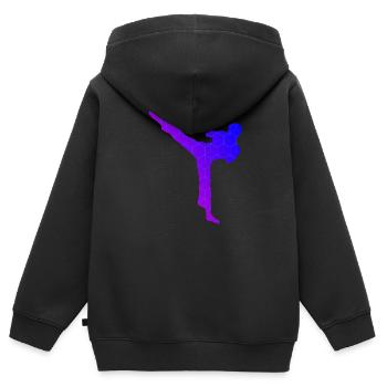 Kickboxing Kickboxing Hommes Kickboxing - Sweat Premium à capuche zippé enfant bio - noir - Dos - AI Model Kid Male (0cm)