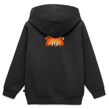 Vintage Missoula Montana Fan Retro Cool Sunset - Kinder Premium Organic Zip Hoodie - Schwarz - Hinten - AI Model Kid Male (0cm)