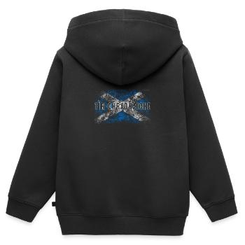 Patriote écossais gaélique écossais - Sweat Premium à capuche zippé enfant bio - noir - Dos - AI Model Kid Male (0cm)