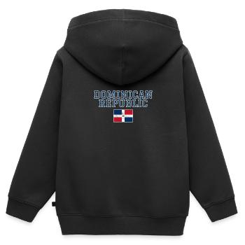Dominikanische Republik - Kinder Premium Organic Zip Hoodie - Schwarz - Hinten - AI Model Kid Male (0cm)