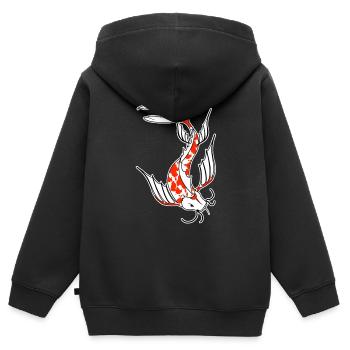 koi - Kinder Premium Organic Zip Hoodie - Schwarz - Hinten - AI Model Kid Male (0cm)