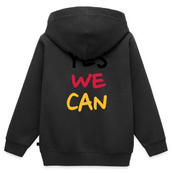 Yes we can - Sweat Premium à capuche zippé enfant bio - noir - Dos - AI Model Kid Male (0cm)