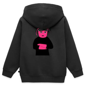 Yannie | Feminismus - Kinder Premium Organic Zip Hoodie - Schwarz - Hinten - AI Model Kid Male (0cm)