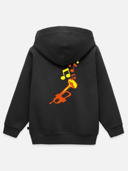 Trompete Trompete Trompete Noten - Kinder Premium Organic Zip Hoodie - Schwarz