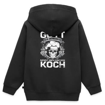 Koch - Kulinarischer Gott - Kinder Premium Organic Zip Hoodie - Schwarz - Hinten - AI Model Kid Male (0cm)