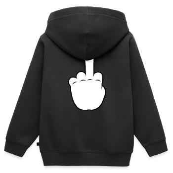 Hand middle finger | BP | Black/White - Kinder Premium Organic Zip Hoodie - Schwarz - Hinten - AI Model Kid Male (0cm)