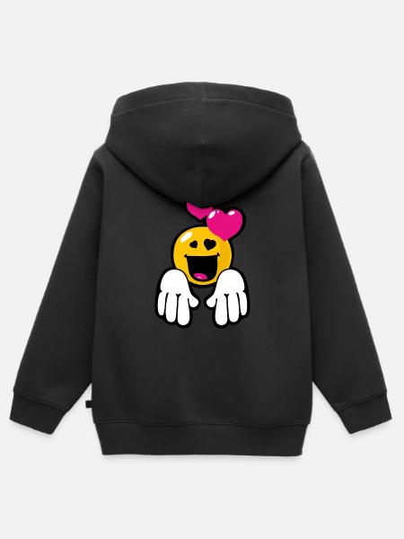 Smile Love Attraction - Kinder Premium Organic Zip Hoodie - Schwarz