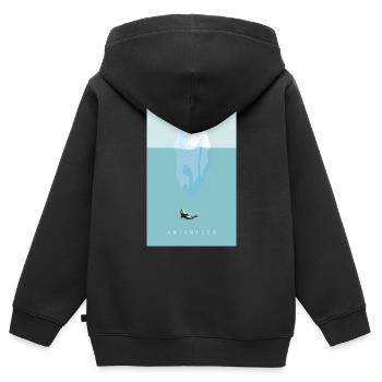 Antarktis - Kinder Premium Organic Zip Hoodie - Schwarz - Hinten - AI Model Kid Male (0cm)