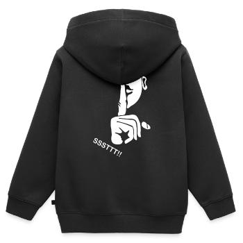ssttt keep silent - Kids Premium Organic Zip-up Hoodie - black - Back - AI Model Kid Male (0cm)