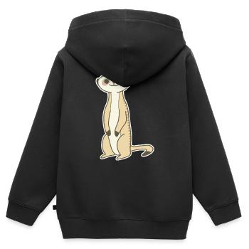 Erdmännchen - Kinder Premium Organic Zip Hoodie - Schwarz - Hinten - AI Model Kid Male (0cm)