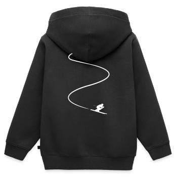 Alpin Ski Skifahrer Skipiste Minimalistisch - Kinder Premium Organic Zip Hoodie - Schwarz - Hinten - AI Model Kid Male (0cm)