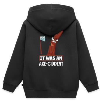 Hache Hache Lancer Hache Hache Lancer Hache Lancer Lancer - Sweat Premium à capuche zippé enfant bio - noir - Dos - AI Model Kid Male (0cm)